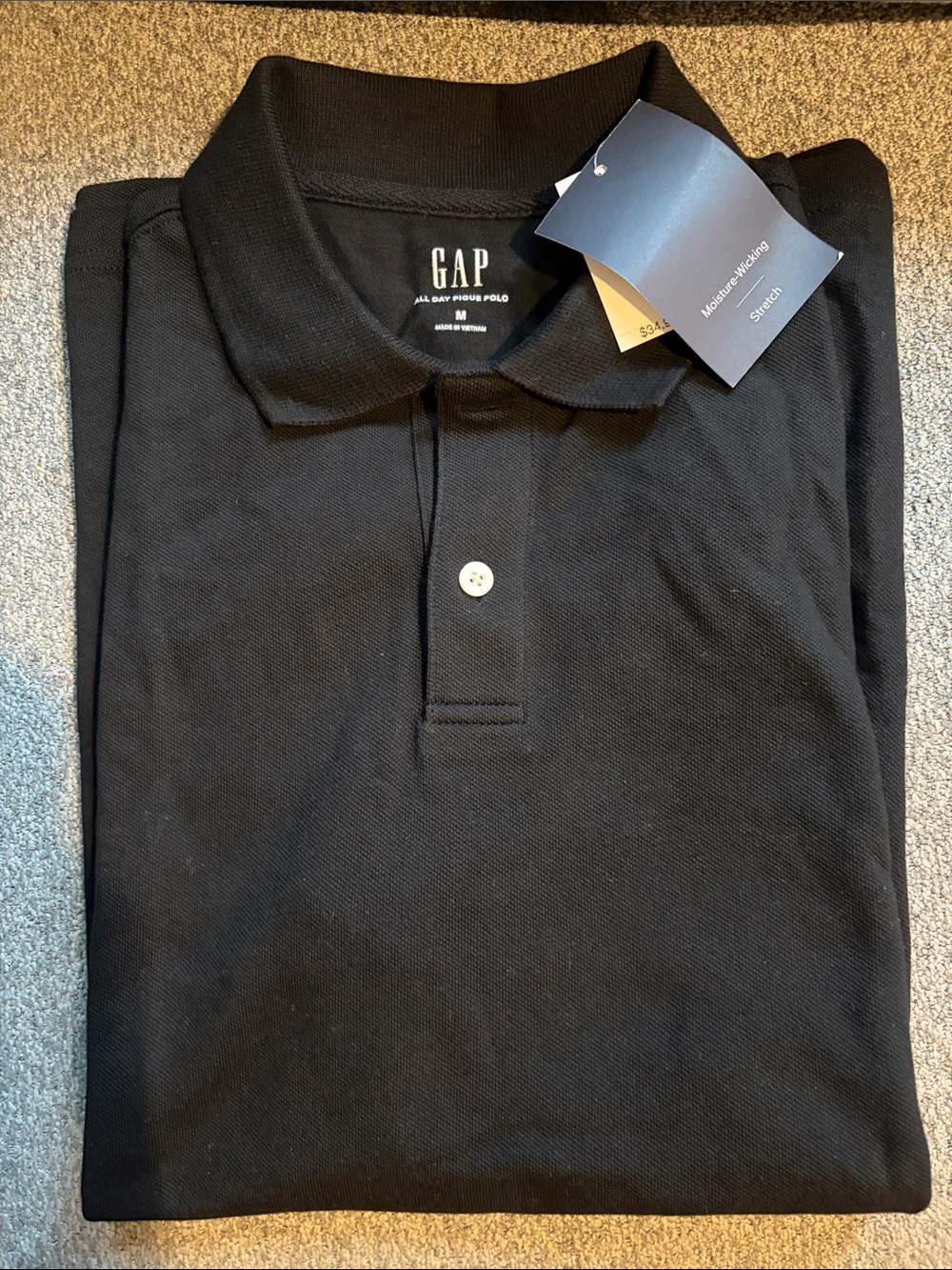 GAP 6 Men’s Black Polo Shirts with Button Placket